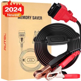 2024 Autel MaxiBAS BTMS OBDII Battery Tester Memory Saver, Preserve Vehicle Data Code Electronic Preset, Maintain Data Surge Protection Attaches to 12 Volt Backup Battery, Provides Power to Vehicle
