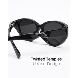 FURTALK Polarized Retro Style Sunglasses for Women and Men, Classic Design FT8223 (Black)