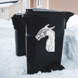 Extra Large 460mm 'Lair Guarding Dragon' Permanent Sticker Decal for Cars/Windows/Bins/Walls (DW00118675)