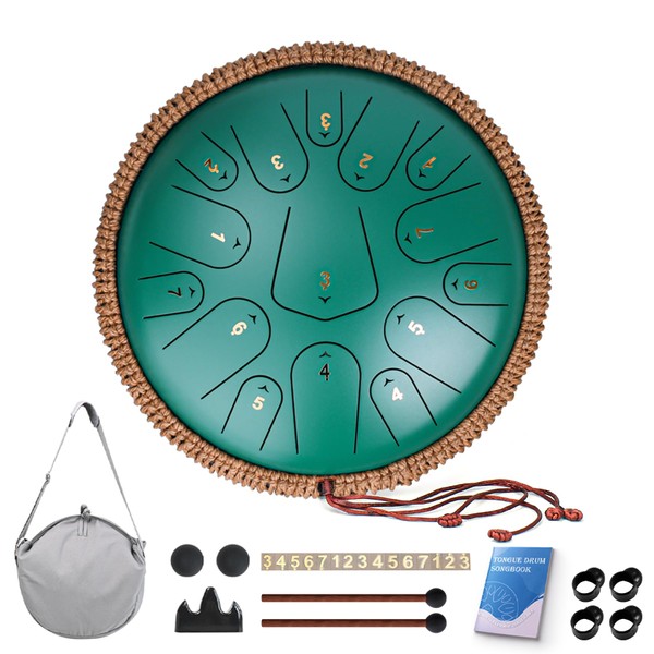 Steel Tongue Drum,13 Inches 15 Notes Handpan Drum in C
