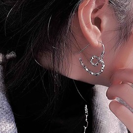 Inilbran Boho Heart Hoop Earrings Vintage Love Heart Earrings Gold Irregular Heart Earrings Punk Open Heart Stud Earrings Jewellery for Women and Girls Jewellery for Women, Zinc