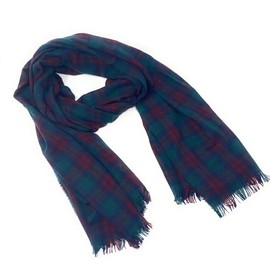 100% Scottish Lightweight Cashmere Large Scarf Lindsay Tartan (Mini) Pashmina