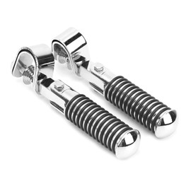 1 Pair Motorcycle Footrests, Motorcycle Pedals, Motorcycle Footrest, 90 Degree Foldable Motorcycle Pedal, for Motorcycle with 25 mm/1 Inch Motorway, Crash Bar Guards (Stainless Steel Colour)