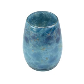 Votive Candle Holder. Hand Blown Art Glass in Teal."Puget Sound Votive". Made in Seattle. Artist Dehanna Jones.