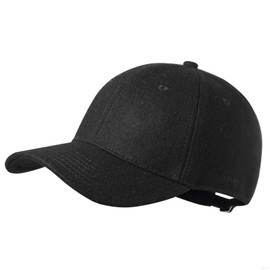 GADIEMKENSD Winter Unstructured Baseball Caps Wool Hat, Unstructured, Black