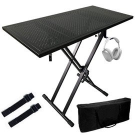 JILLSKY JILLSKY DJ Table Stand Audio Mixer Stand Portable booth - 35" x 17.3" Versatile DJ Booth Stand for Piano, Laptops, Controllers, Midi Keyboards, and Audio Mixers, Mixer Pioneer DJ Controller Equipment