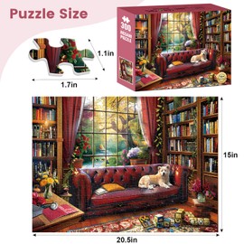 300 Pieces Puzzle for Adults - 300 Piece Children Puzzle - Dog Puzzles,Landscape Jigsaw Puzzles - Creative Play & Holiday Party Gifts-Fun and Challenging Family Game, 20.5x15 in