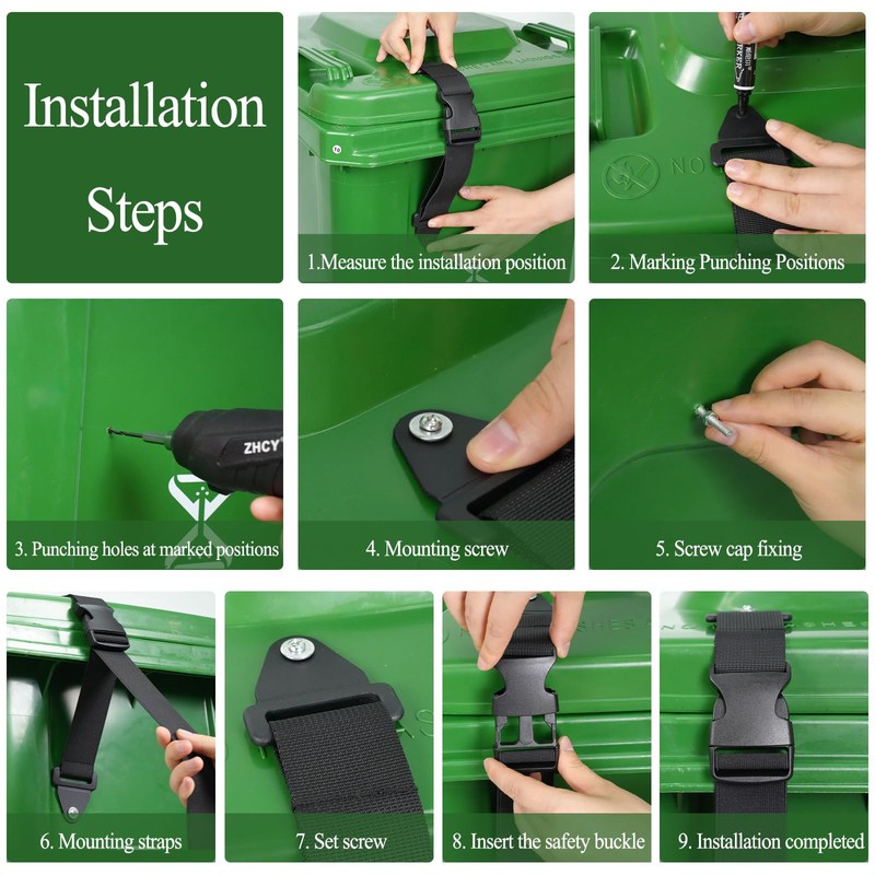 TEASIK 2pcs Trash Can Lid Lock,Trash Can Locks for Animals,