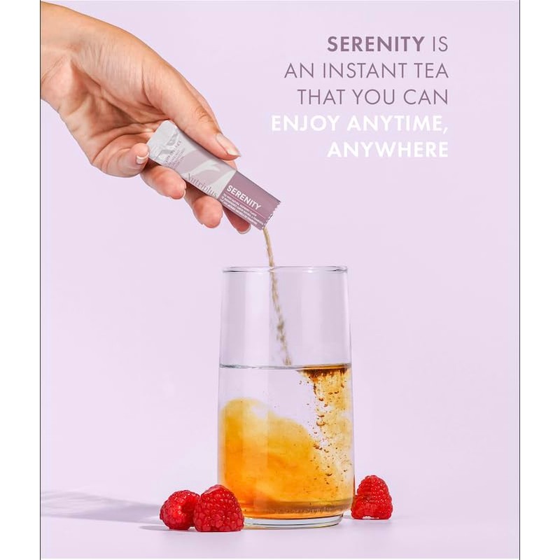 FARMASi Nutriplus Serenity Raspberry Herbal Tea – Caffeine-Free Instant Fruity
