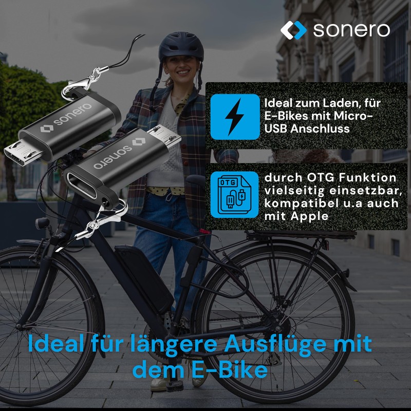 sonero® Micro USB auf USB-C Adapter, kompatibel mit Apple Geräten,
