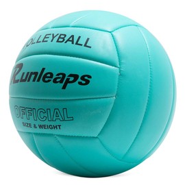 Runleaps Volleyball, Beach Volleyball Soft Touch Volley Ball Training for Beach Outdoor Indoor Play, Size 5, blue