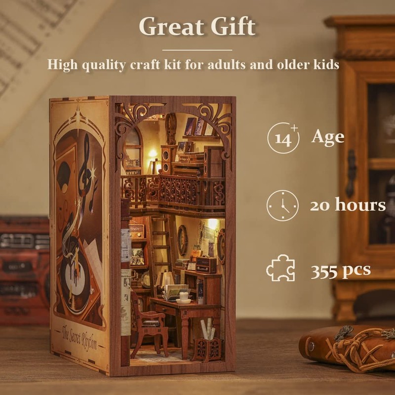 CUTEBEE Book Nook Kit - DIY Miniature House Dollhouse Kit