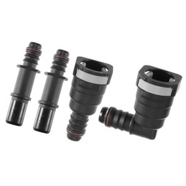 Hihaha Fuel Line Hose Quick Release Connector Disconnect Hose Straight 90 Degree/Durable/Nylon / 5/8" 15.82mm SAE to 35/64" 14mm / 2 Set Black