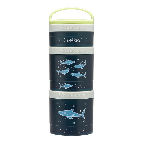 Whiskware Stackable Snack Containers for Kids and Toddlers, 3 Stackable