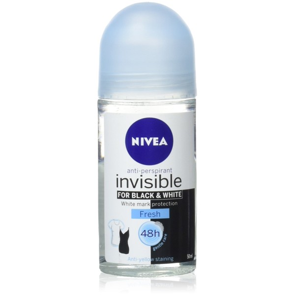 NIVEA Female Black & White Pure Invisible Roll-On 50ml Pack of 3