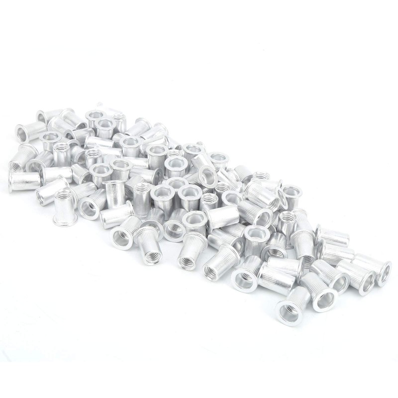 M8 tension rivet nuts, 100 pieces, flat, vertical and vertical