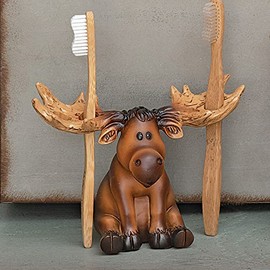 BLACK FOREST DECOR Mountain Moose Toothbrush Holder