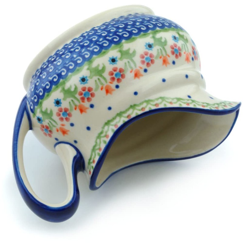 Polish Pottery Gravy Boat 23 oz Spring Flowers