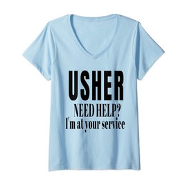 Womens Usher Uniform Shirt for Christians church gift Men & Women V-Neck T-Shirt
