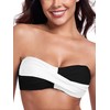 Ocean Blues Women's Black and White Strapless Bikini Top Bandeau