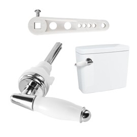 Ceramic Toilet Flush Handle, Traditional Victorian Style Toilet Handle Replacement, Handles Flush Lever for WC Tank