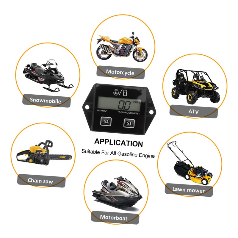 SUPVOX 3pcs Motorbike Hour Digital Timer Practical Tachometer for Motorcycle