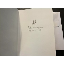 Vtg Christmas Greeting Card Beautiful Winter Evening Full Moon Snow Covered Tree