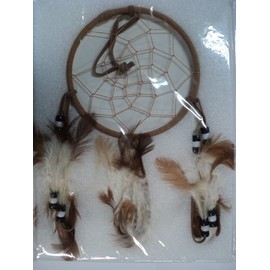 NATIVE AMERICAN LEGEND OF THE DREAMCATCHER with Feathers ~ Approx 3.5" Diameter, Approx 3/4 - Foot Long