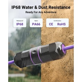 VCELINK Outdoor Waterproof RJ45 Coupler IP68 - Compact Design for Tight Spaces, Shielded Waterproof Ethernet Connector, Cat6/Cat5E/Cat5, PoE, 6-Pack (3.64in)