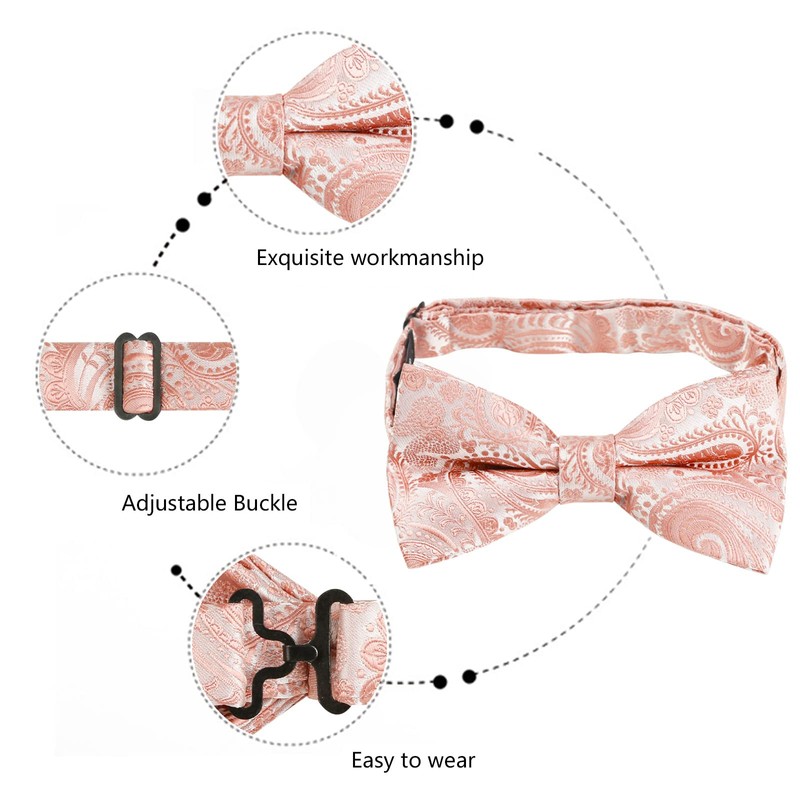 Alizeal Mens Paisley Pre Tied Bow Tie Pocket Square Cufflinks