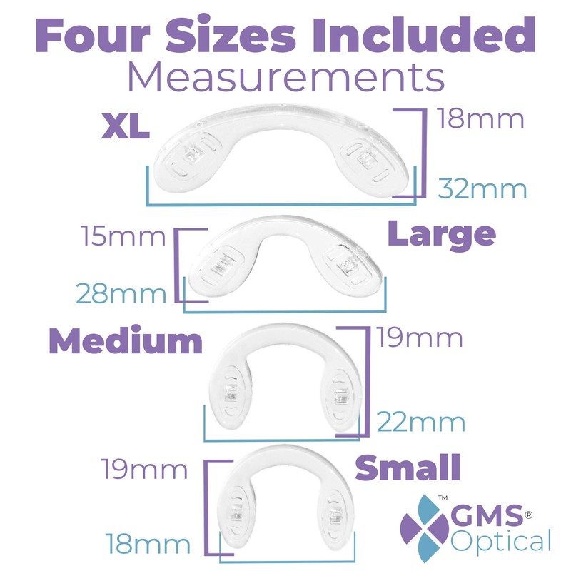 GMS Optical Bridge Strap Screw-in Silicone Nose Pads for Eyeglasses