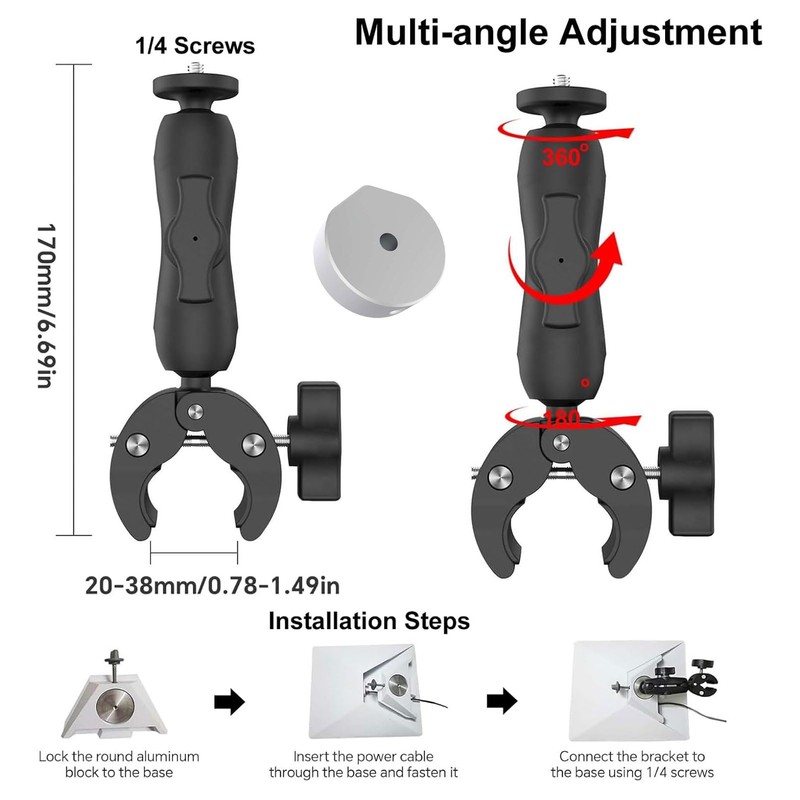 Mounting Kit for Starlink Mini, 360 Degree Rotating Starlink Mount