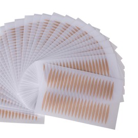 UPSTORE 500 Pairs(1000PCS) 24mm x 3mm Nude Portable Breathable Naturally Lace Style Invisible Single Sided Double Eyelid Tape Self-Adhesive Eyelid Stickers Eye Lift Strips with Y Fork