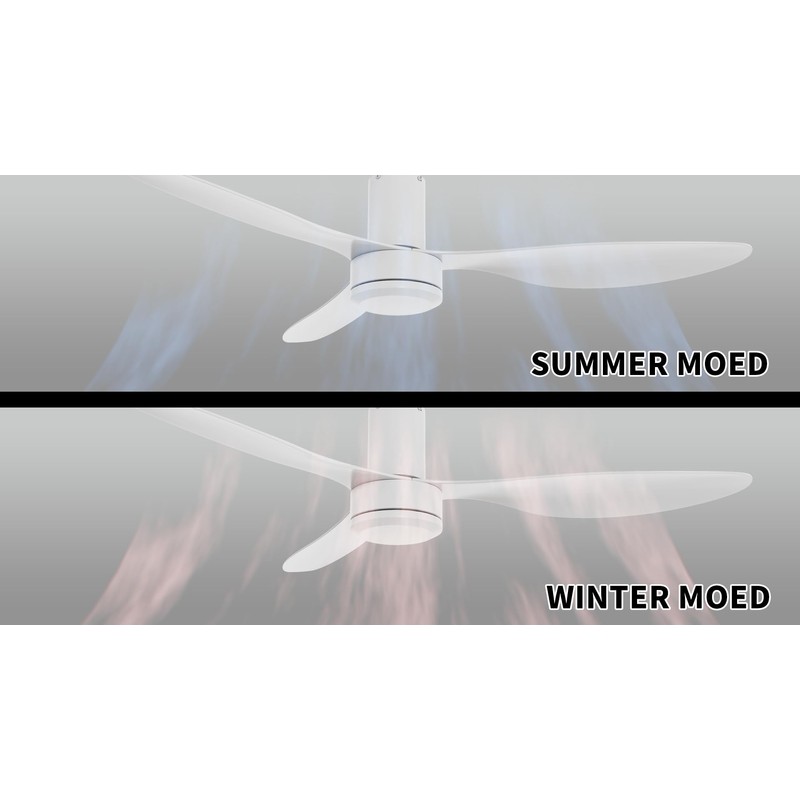 Carro 52 Inch Ceiling Fan without Lights Flush Mount, Small