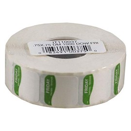 DayMark Día de la Semana 3/4" x 3/4" Etiqueta disolvible, viernes (rollo de 1000)