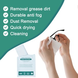 Lens Wipes for Eyeglasses 200 Count, Gentle and Portable Pre-moistened Individually Wrapped Wipes for Glasses, Cameras, Electronic Product Screens