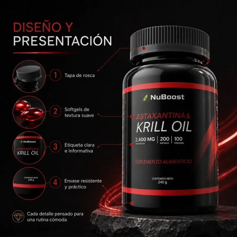 Omega 3 Krill Oil Astaxantina 2000mg 200 Capsulas Plus