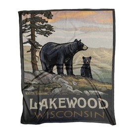 Northwest Art Mall Lakewood Wisconsin Ultra Fleece Bed Sofa Travel Cozy Blanket from Travel Artwork by Artist Paul A. Lanquist 60" x 80".