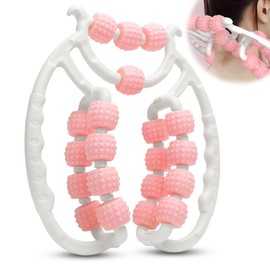 RANJIMA Massageroller Beine, 20 Räder Cellulite Massagegerät für Beine, Fuß und Armmassage, Manuell Faszienrolle Bein Massage Roller, Cellulite Roller zur Entspannung, Fördert die Durchblutung (Rosa)