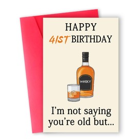 Zyulin Funny 41st Birthday Card, Best 41st Birthday Gifts Women Men, Unique 41st Birthday Decorations for Him Her, Happy 41 Year Old Bday Card Gifts for Husband Wife