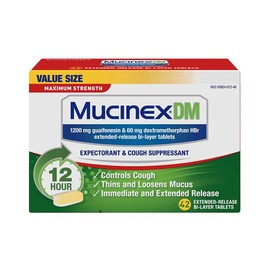 Mucinex DM 12 Hr Max Strength Expectorant & Cough Suppressant Tablets, 42ct,