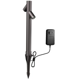 Lightdot Landscape Spotlight, 2-Light Low Voltage LED Landscape Lights with Transformer, 3000K Waterproof Outdoor LED Landscape Lighting for Garden Yard Wall Tree（Brown）