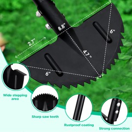 Lilyvane Half Moon Manual Lawn Edger - 36 Inch Long Handle- Heavy Duty Manual Edging Tool for Driveway, Sidewalk, Flower Bed, Landscaping Black