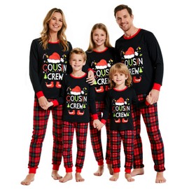 Onyagin Family Christmas Pajamas Matching Sets Holiday Pjs Sleepwear Cousins Crew Outfits For Men,01-Red Santa Hat,XXL