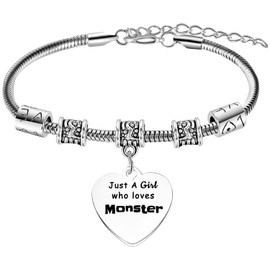 Monster Bracelets Anime Cartoon Gifts Monster Themed Gifts for Monsters Lovers Gift Cartoon Jewelry for Cartoons Lovers Gift Anime Stuff for Women Christmas Birthday Present Friendship Present