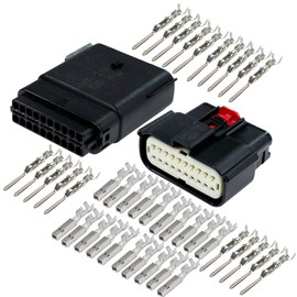 Molex 20 Pin Wire Connector, Harley BLACK Waterproof, Sealed Kit, MX150 w/CPA