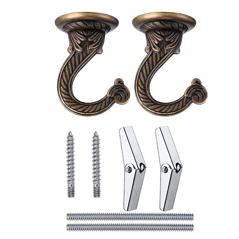 GDQLCNXB 2 Sets 55mm/2.17" Ceiling Metal Ceiling Hooks, Heavy Duty