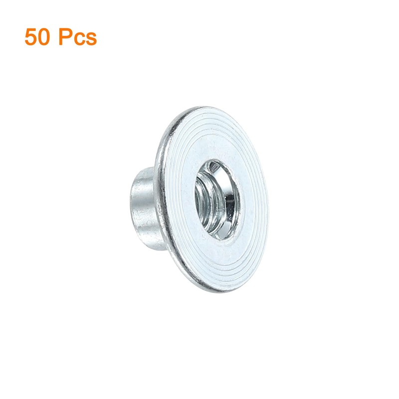 uxcell M6 T-Nuts, 50pcs Carbon Steel Tee Nut Round Base