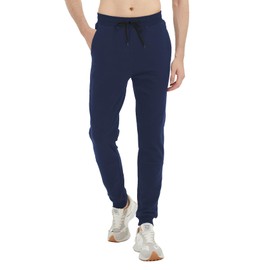 Idtswch 38" Inseam Long Inseam Mens Tall Sweatpants Fleece-Line Extra Long Joggers Pant with Zip Pockets Navy