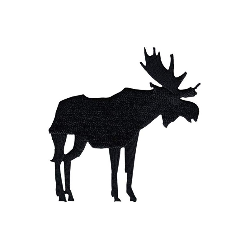 Black Moose - Embroidered Iron on Patch